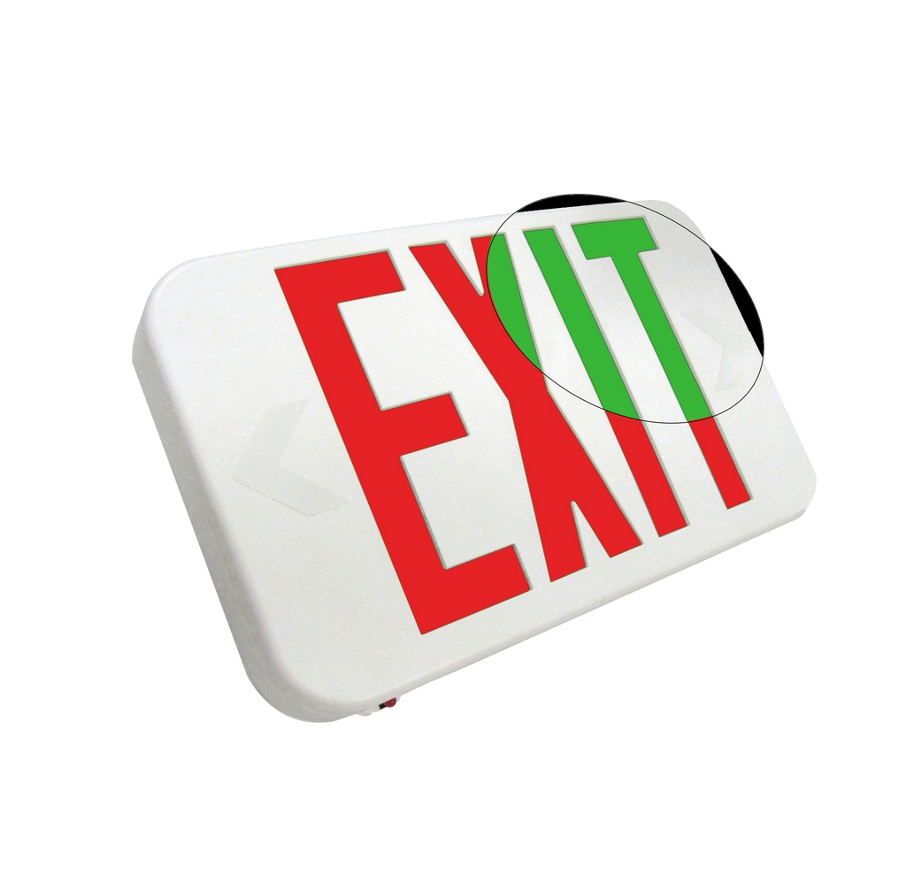 New Color Selectable RED and Green Plastic Exit Sign - No more Fading Letters