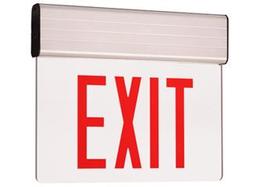 Light Blue USA Recessed Edge-Lit LED Exit Sign