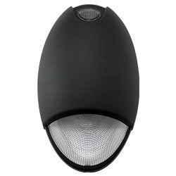 Black Outdoor Oval Emergency Light Fixture 