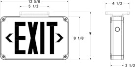 Ciata Green Light Up Integrated LED Hardwired or Battery Operated Wet Location Approved Exit Sign 20635L